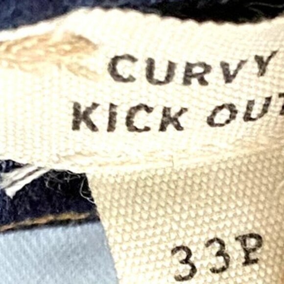 Madewell Petite Curvy Kick Out Crop Jeans 33P Dark Blue Bootcut Denim Jean - Picture 6 of 9